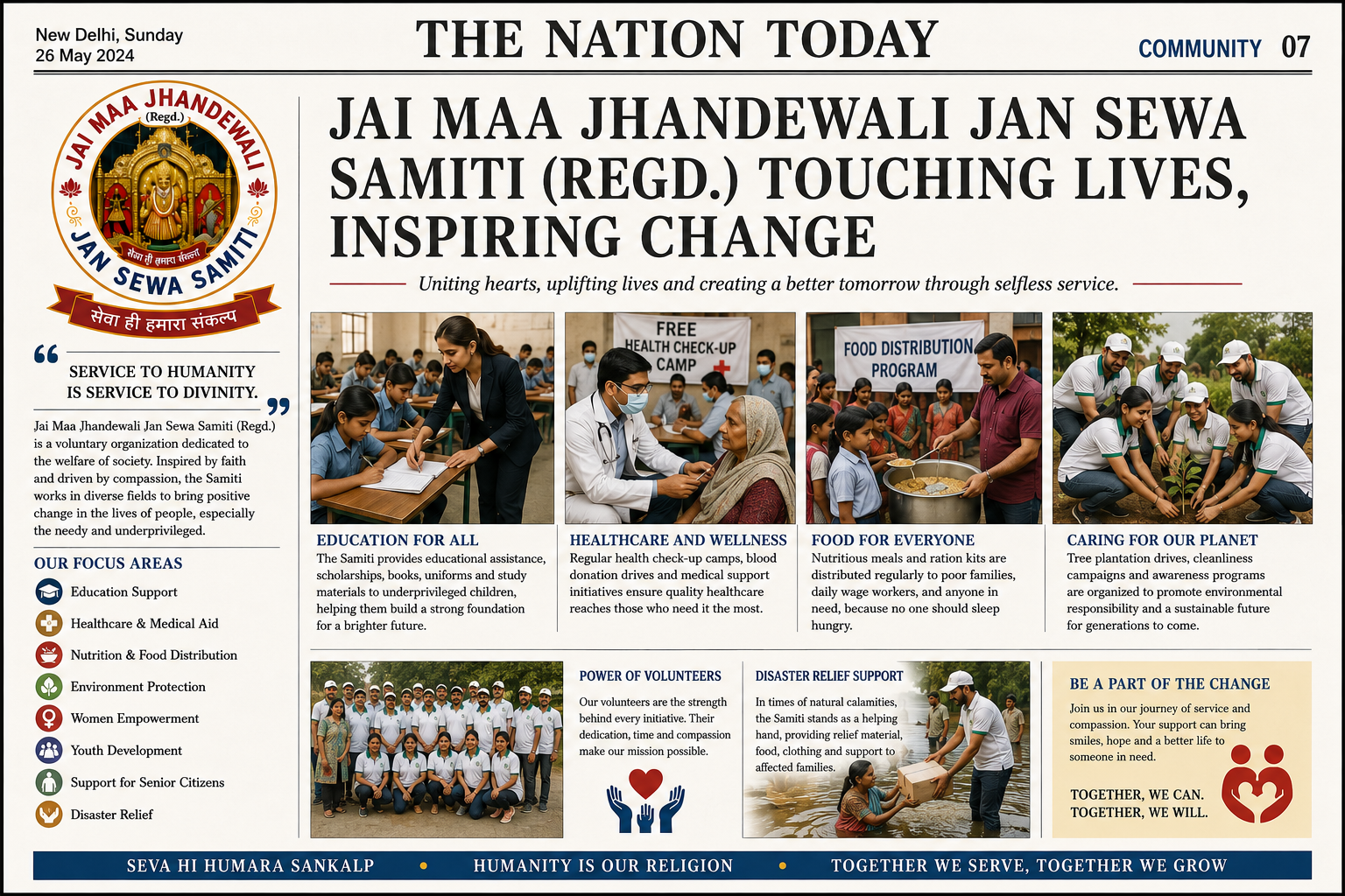 Jai Maa Jhandewali Jan Sewa Samiti (Regd.) Touching Lives, Inspiring Change